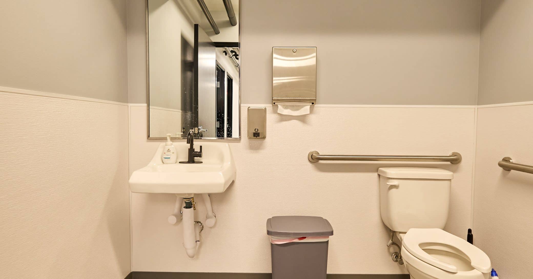 Renovated office bathroom by Las Vegas general contractor, Kalb Industries.